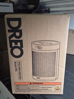Dreo 120 Volts 1500 Watts PTC Fan Heater Model Atom 316 Silver Unopened