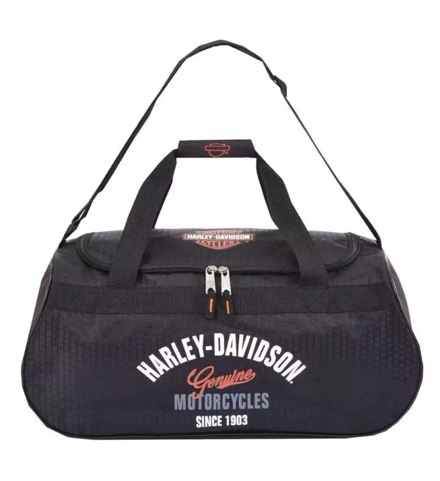 Bolsa deportiva de gimnasio Harley-Davidson Bar & Shield negra naranja 99418 Foto 2 de 3