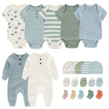 Newborn Layette Gift Set 22-Piece Baby Boy Girl Bodysuits Infant Outfits Esse...