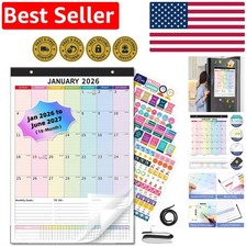 Colorful Magnetic Wall Calendar 2026-2027   12'' x 17'' Personalized Planner