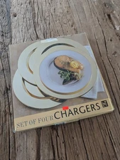 Linens N Things Set of 4 Gold Charger Plates- BNWT