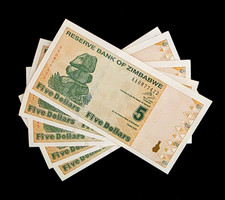 5 x Zimbabwe 5 Dollars / 2009 Banknotes - XF -AU currency / P-93