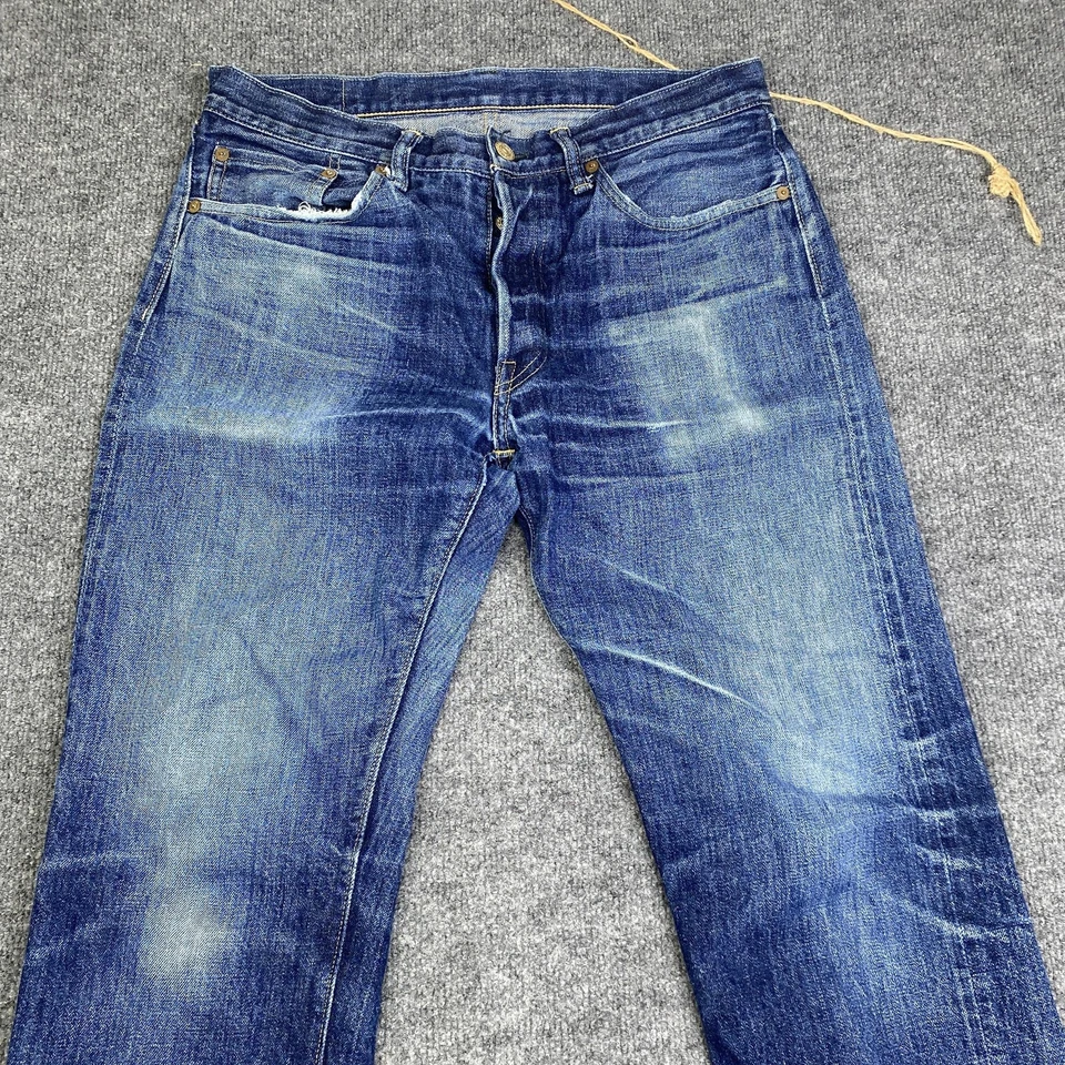 Pantalones de mezclilla Warehouse & Co para hombre 33 ribete azul pierna recta hechos en Japón Foto 2 de 4