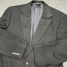 Vintage Polo Ralph Lauren Blazer Mens 44 Long Black Camel Hair USA Made Coat