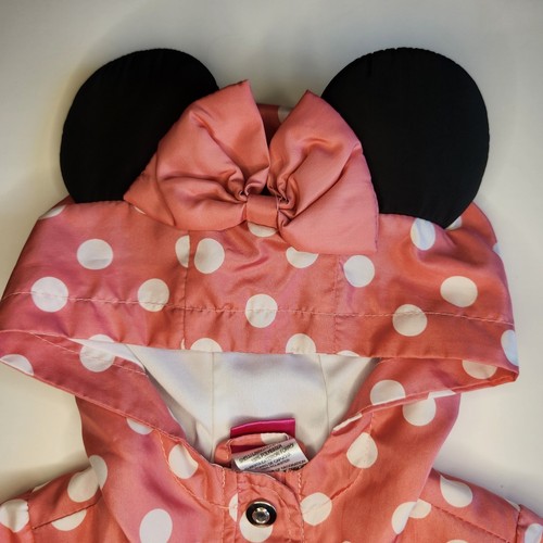 Impermeabile Disney Junior Minnie bambina 2T rosa panna a pois orecchie di topo - Foto 2 di 10