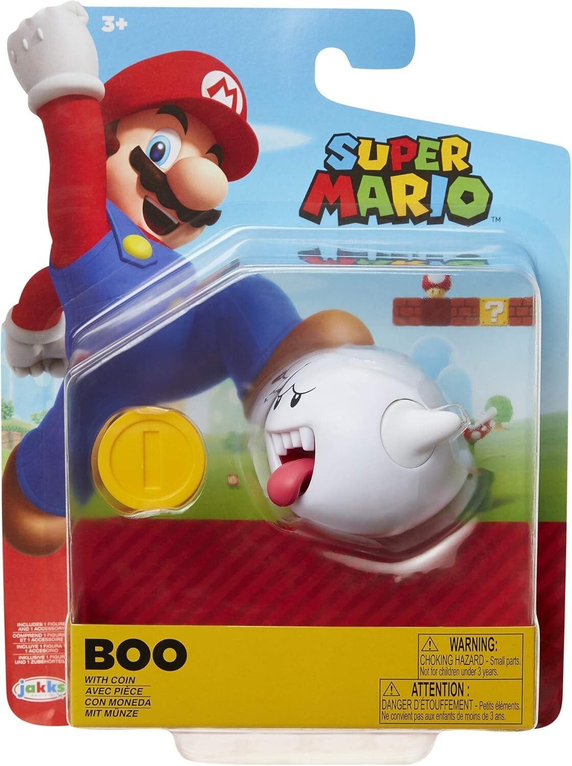 Jakks Pacific Nintendo World Super Mario BOO & Coin 4"" Action Figure