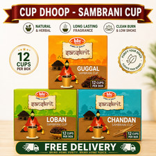 12 CUPS  Sambrani Dhoop Incense Loban Guggal Chandan Pooja Incense Religious