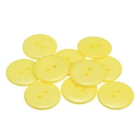 NäHknöPfe, 25 Mm, 2 LöCher, Kunstharz, Rund, BastelknöPfe, Gelb, 10 StüCk