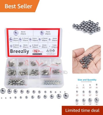 Stainless Steel Bearing Balls Assortment Kit 620Pcs - Perfect for DIY Projects