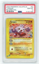 PSA 10 Tyrogue Reverse Holo 63/147 Aquapolis Pokemon 2003 - POP 8 on eBay