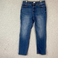 Time And Tru Jeans Womens Size 14 Blue Straight Mid Rise Med Wash Denim