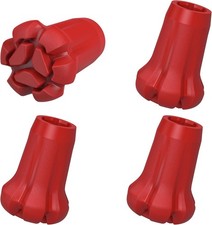 AWINNER Hiking Pole Tips, 4Pcs, Rubber, Wear  Tear Resistant, for Red