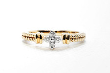 Vintage 9ct Gold Diamond Cluster Ring Size N½