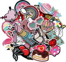 30pcs Girls Iron on Patches for Clothing Jackets DIY Sew Embroidered girls