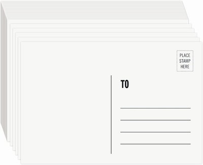 Blank Postcards for Mailing - Pinovk 100 Pcs White 4 x 6 Inch-100PCS, 