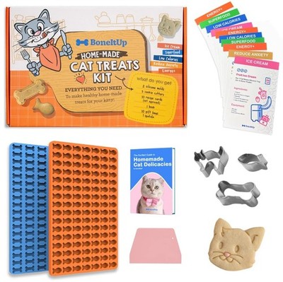 Homemade Cat Food Baking Kit - Vet Recommended Recipes & Premium Silicone Tre...