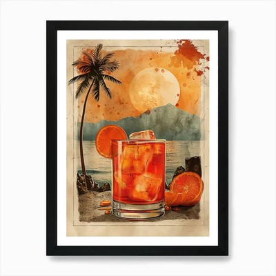 Aperol Spritz Kunstdruck 270 Art Pri gerahmt Wandbild Poster Leinwanddruck Bild