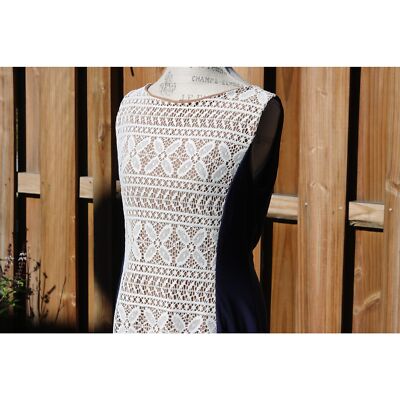 crochet panel dress Crochet-panel Mini Dress For Women