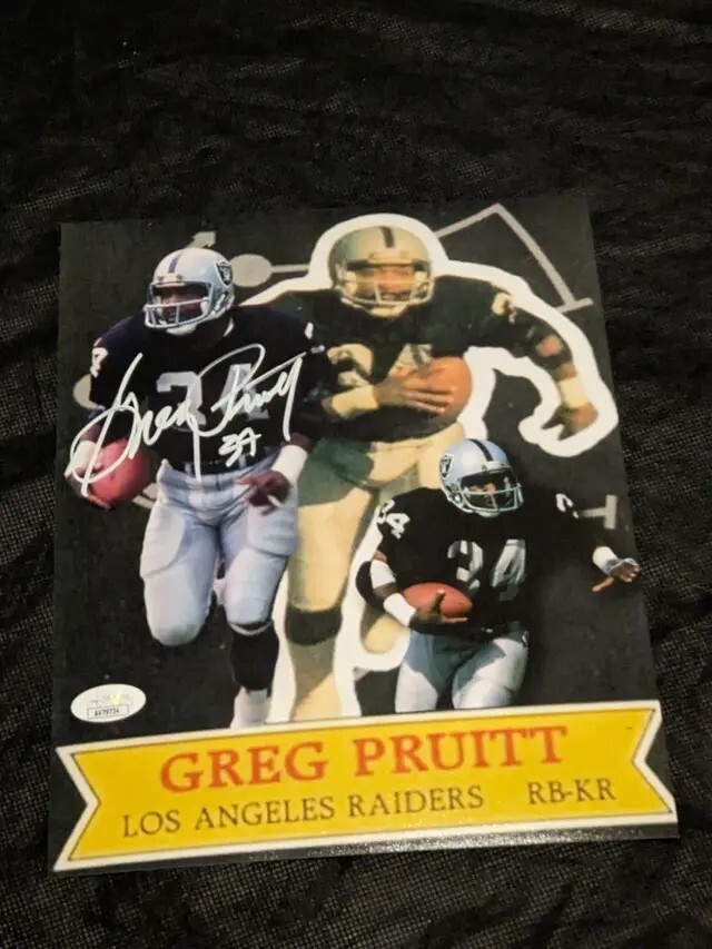Greg Pruitt Autographed Signed Oakland Raiders 8x10 photo JSA COA 