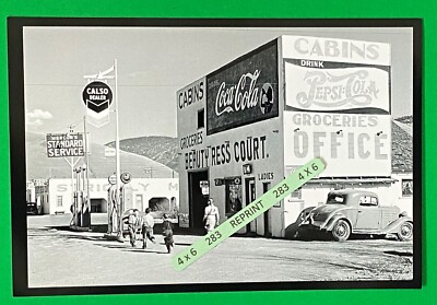 Found PHOTO Old Standard Chevron Oil CALSO Gas Service Station Cabins Pepsi Sign
