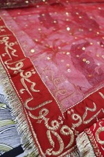 Red Nikkah Dupatta Qabool Hai, Baba ki Rani Shadi Mubarak Pakistani Bridal Scarf
