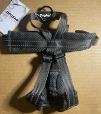 DogFad Pet Harness, No Pull, Adjustable Soft Padded Dog Vest, Puppy Harness-Grey