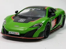 Kinsmart 5" McLaren 675LT Stripes Exclusive Edition Diecast Model Car 1:36-GREEN