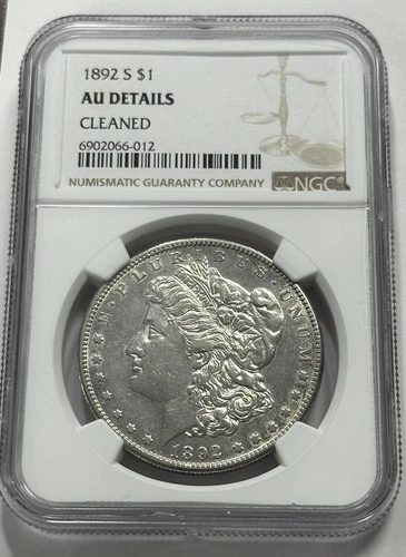 1892 S Morgan Silver Dollar NGC AU Details Cleaned. #7038