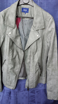 Lederjacke grau/schilf-grau Cecil Größe S, neuwertig