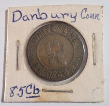 Danbury Connecticut Token Vintage Mid Century Lucky Coin Rare White Line Bus 