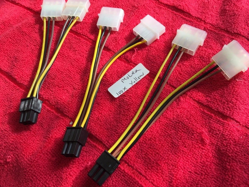 2 Pcs ATX IDE Molex Power Dual 4 To 6 Pin PCIe Video Card Adapter Cable,ORIGINAL - Image 3 of 4