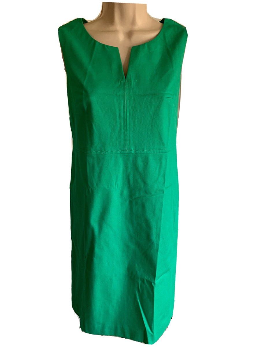 NEW Talbots Petite Green comfort shift dress all cotton career travel  brunch