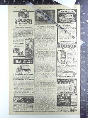 1924 ADVERTISEMENT for Bates Machine Tractor Co steel mule, Sprayers Bean Hudson