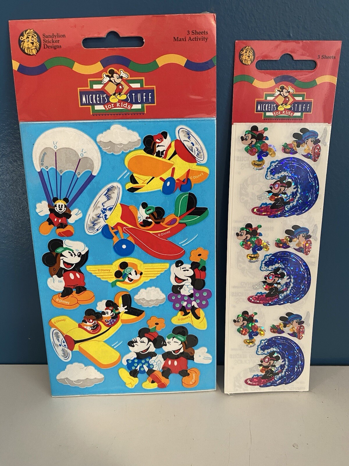 VTG Sandylion Mickey's Stuff for Kids Stickers Lot Of 2 Different Packs NEW