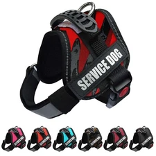 ALBCORP Reflective Service Dog Vest Harness, Woven Nylon with Adjustable Straps