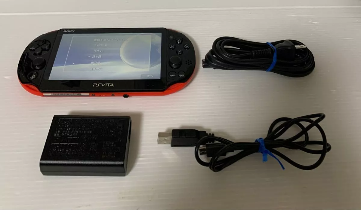 PlayStation Vita Wi-Fi Model Pink/Black PCH-2000 ZA15 With Cable Japan