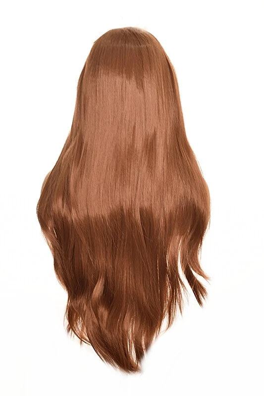 Peluca frontal de encaje marrón castellano rojo castaño de 28 pulgadas de largo | encaje suave Foto 4 de 4