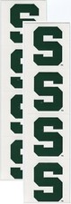 Michigan State University "S" SPARTANS 8/pk NCAA Logo Scrapbook Stickers