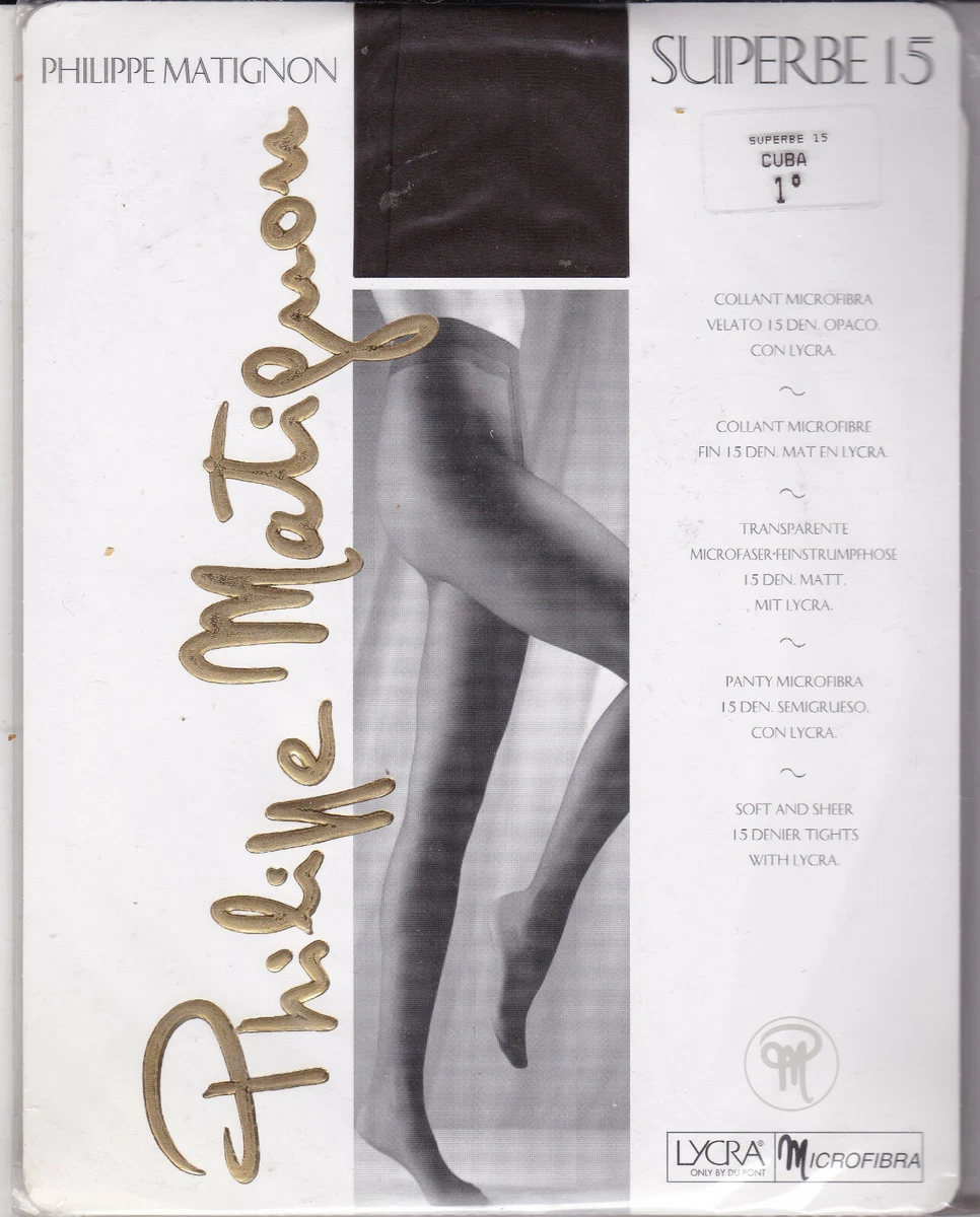 Collants Philippe Matignon ORO 15 Deniers - Couleur Bleu Très Foncé - Taille 1 (S) - Neuf Avec étiquettes