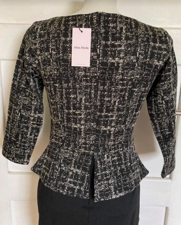 NEU WOW BUSINESS ETUIKLEID SCHÖßCHEN 34 36 ALBA MODA schwarz *59364967 - Bild 3 von 4