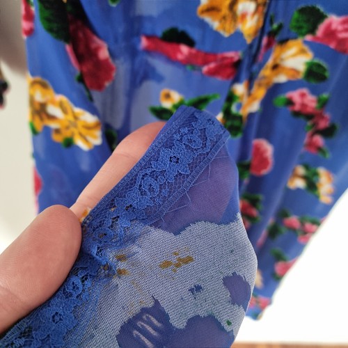Vintage Handmade Sheer Silk & Velvet Floral Dress – Size M (Unique & Elegant) - Picture 11 of 12
