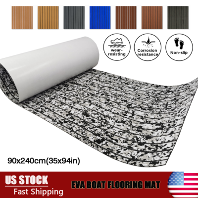 #ad #ad EVA Foam Boat Decking Sheet Mat Faux Teak Marine Yacht Flooring Nonslip Carpet $100.00