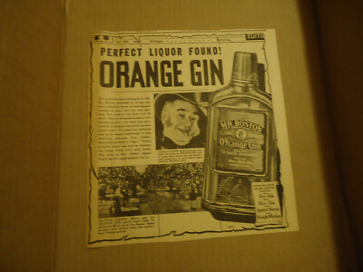 Old Mr Boston Brand Orange Gin Ben Burk Inc BOSTON MASS 1936 newsprint ad