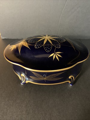 Vintage A F Kahla Porcelain Cobalt Blue Vessel