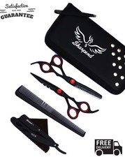 6.5" Black Professional Barber Salon Hair Cutting Japanese Scissors Thinner Kit