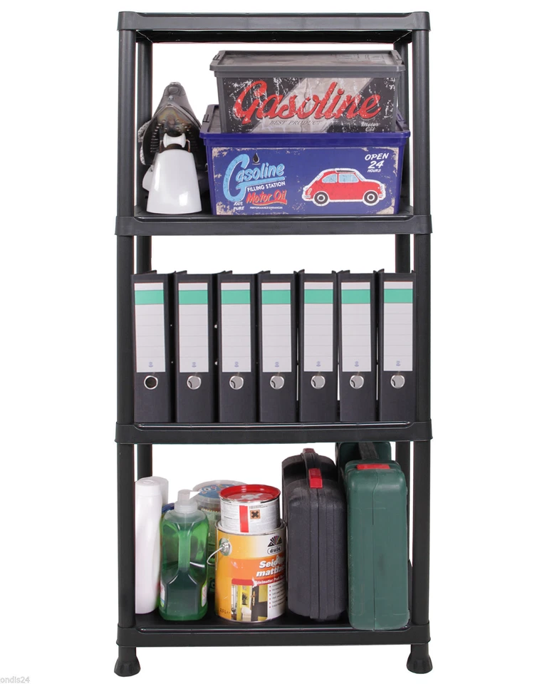 2x Haushaltsregal Steckregal Regal Kellerregal Campingregal Schwarz 8 Böden NEU - Bild 2 von 4