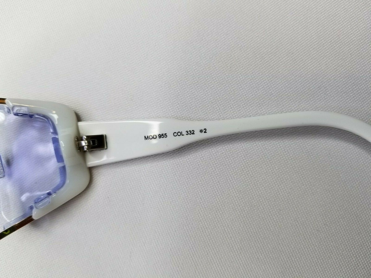 CAZAL MOD 955 COL 332 ICONIC VINTAGE WHITE GOLD SHIELD SUNGLASS