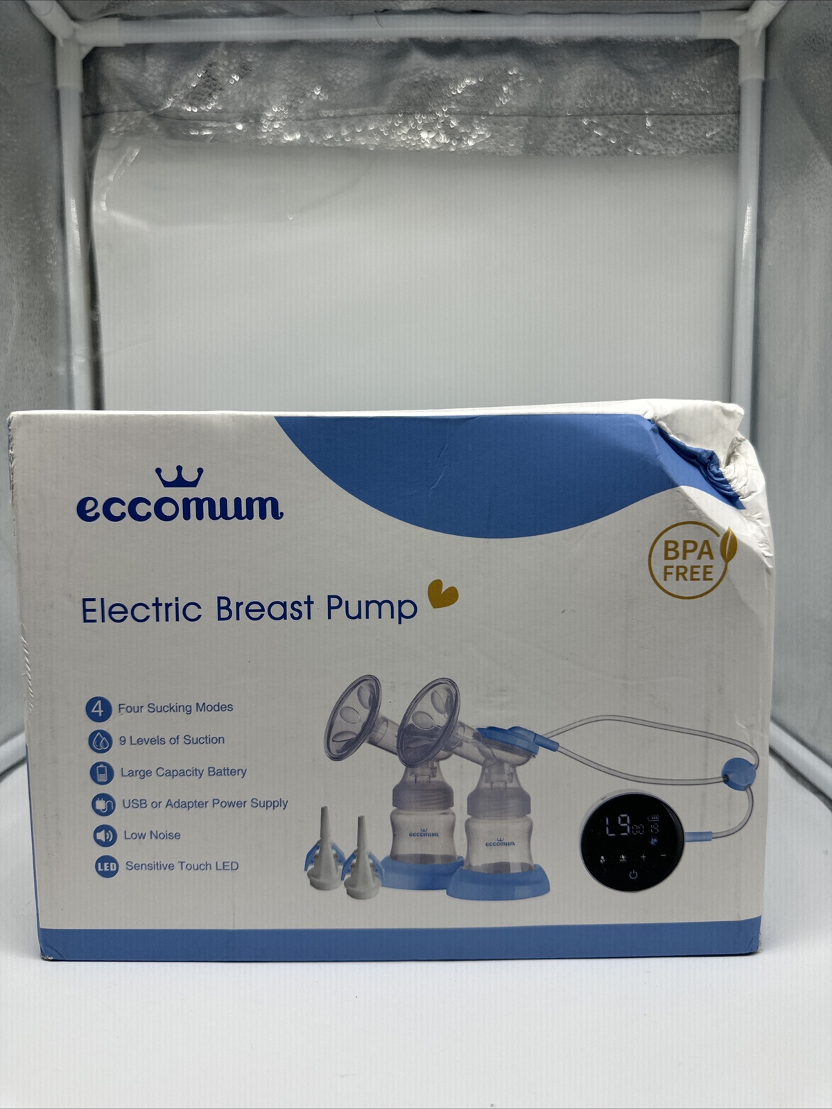 Electric Double Breast Pump Breastfeeding With 4 Modes, 9