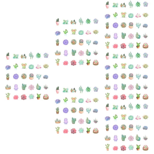  6 Pack Waterproof Sticker Pretty Cartoon Plants Computer Decorative Stickers