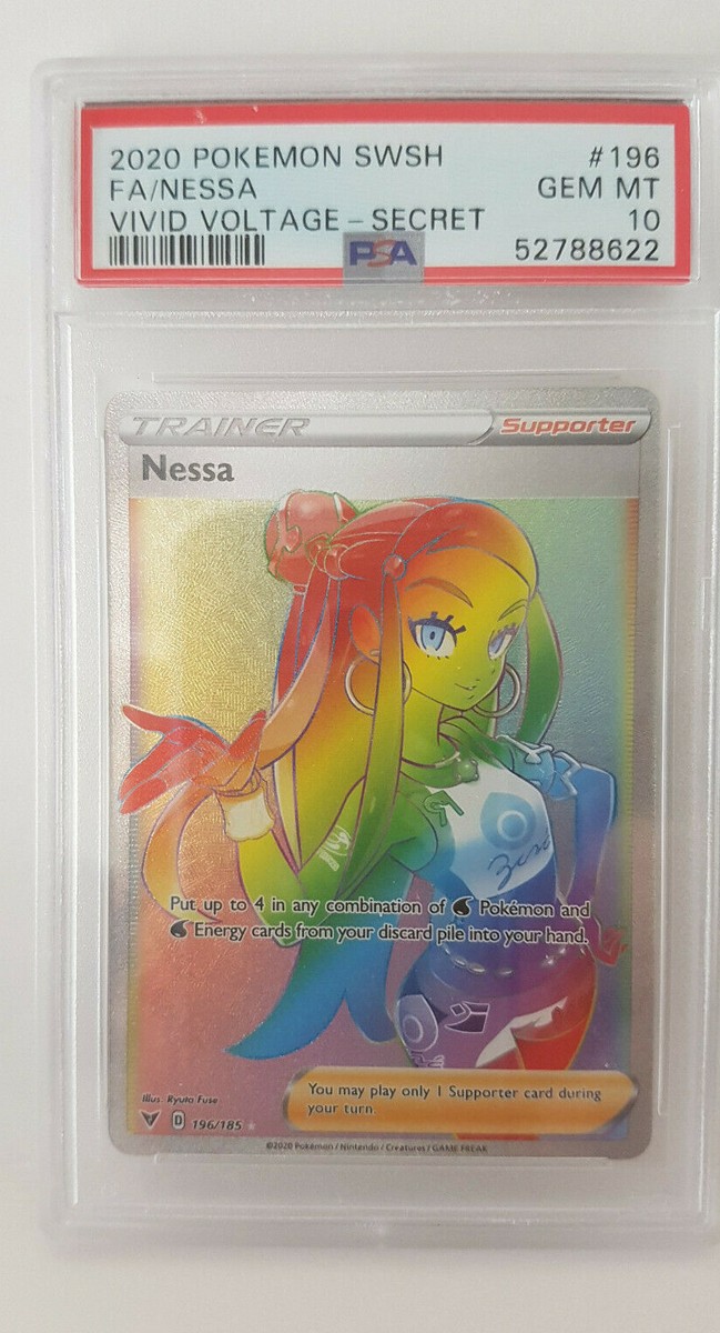 PSA 10 Nessa #196 Rainbow Secret Rare Full Art Vivid Voltage PSA 10 Nessa #196 Rainbow Secret Rare Full Art Vivid Voltage